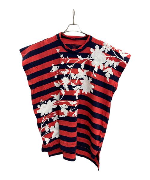 Vivienne Westwood RED LABEL（ヴィヴィアンウエストウッドレッドレーベル）Vivienne Westwood RED LABEL (ヴィヴィアンウエストウッドレッドレーベル) ノースリーブカットソー ネイビー×レッド サイズ:2の古着・服飾アイテム