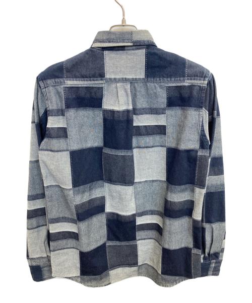 EDGE OF LINE（エッジオブライン）EDGE OF LINE (エッジオブライン) パッチワークシャツ インディゴ サイズ:Mの古着・服飾アイテム