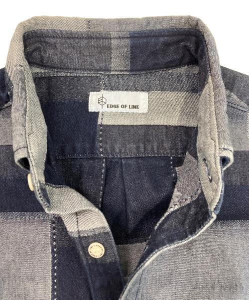 EDGE OF LINE（エッジオブライン）EDGE OF LINE (エッジオブライン) パッチワークシャツ インディゴ サイズ:Mの古着・服飾アイテム