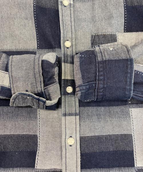 EDGE OF LINE（エッジオブライン）EDGE OF LINE (エッジオブライン) パッチワークシャツ インディゴ サイズ:Mの古着・服飾アイテム