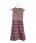 BLUE LABEL CRESTBRIDGE（ブルーレーベルクレストブリッジ）の古着「クレストブリッジ タータンチェックニットコンビドレス」｜ピンク