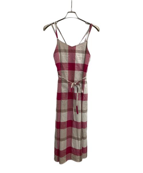 BLUE LABEL CRESTBRIDGE（ブルーレーベルクレストブリッジ）BLUE LABEL CRESTBRIDGE (ブルーレーベルクレストブリッジ) クレストブリッジ チェックソフティーボイル キャミワンピース ピンク サイズ:36の古着・服飾アイテム