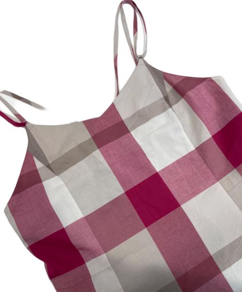 BLUE LABEL CRESTBRIDGE（ブルーレーベルクレストブリッジ）BLUE LABEL CRESTBRIDGE (ブルーレーベルクレストブリッジ) クレストブリッジ チェックソフティーボイル キャミワンピース ピンク サイズ:36の古着・服飾アイテム