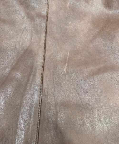 BOSS HUGO BOSS（ボス ヒューゴボス）BOSS HUGO BOSS (ボス ヒューゴボス) フード付きラムレザージャケット ブラウン サイズ:052の古着・服飾アイテム