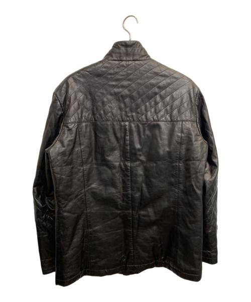 BOSS HUGO BOSS（ボス ヒューゴボス）BOSS HUGO BOSS (ボス ヒューゴボス) 中綿ラムレザーブルゾン ブラック サイズ:052の古着・服飾アイテム