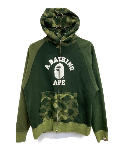 A BATHING APE（ア ベイシング エイプ）A BATHING APE (ア ベイシング エイプ) COLOR CAMO RELAXED FIT FULL ZIP HOODIE グリーン サイズ:Lの古着・服飾アイテム