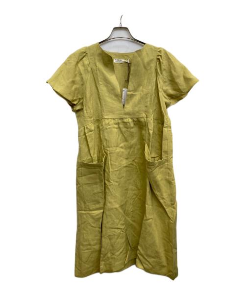 si-si-si comfort（スースースーコンフォート）si-si-si comfort (スースースーコンフォート) リネンワンピース イエロー サイズ:38 未使用品の古着・服飾アイテム