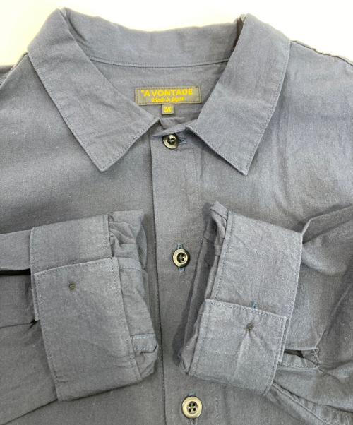 A vontade（アボンタージ）A vontade (アボンタージ) リネン混サイドポケットシャツ ネイビー サイズ:Mの古着・服飾アイテム