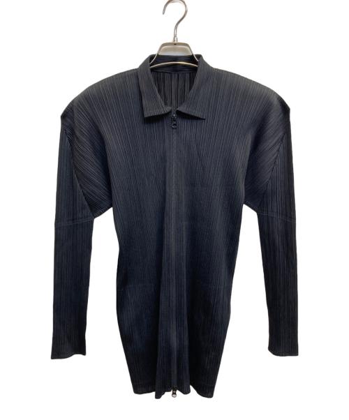 PLEATS PLEASE（プリーツプリーズ）PLEATS PLEASE (プリーツプリーズ) プリーツジップジャケット ブラック サイズ:3の古着・服飾アイテム