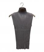 PLEATS PLEASEプリーツプリーズ）の古着「ノースリーブプリーツカットソー」｜グレー