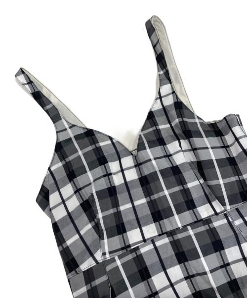 ELIN（エリン）ELIN (エリン) reen label relaxing チェックキャミソールワンピース ホワイト×ブラック サイズ:サイズ表記無しの古着・服飾アイテム