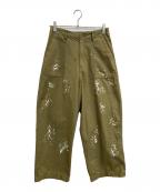 Loungedressラウンジドレス）の古着「ペイントベイカーパンツ」｜オリーブ