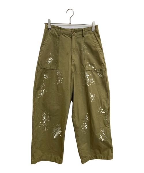 Loungedress（ラウンジドレス）Loungedress (ラウンジドレス) ペイントベイカーパンツ オリーブ サイズ:Mの古着・服飾アイテム