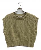 BLACK by moussyブラックバイマウジー）の古着「slub aze knit vest」｜カーキ