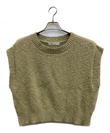 BLACK by moussy（ブラックバイマウジー）の古着「slub aze knit vest」｜カーキ