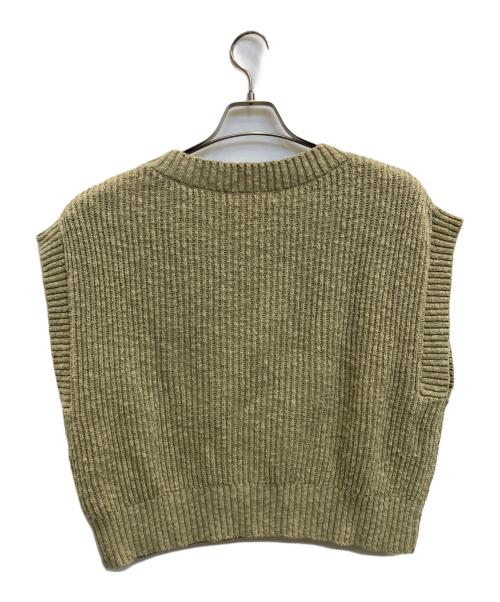 BLACK by moussy（ブラックバイマウジー）BLACK by moussy (ブラックバイマウジー) slub aze knit vest カーキ サイズ:Fの古着・服飾アイテム