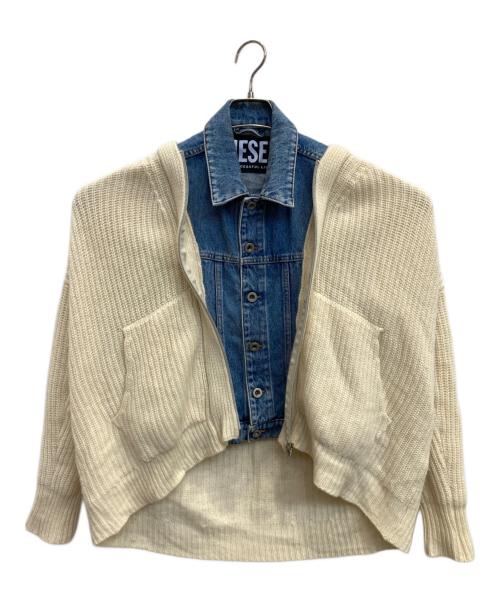 DIESEL（ディーゼル）DIESEL (ディーゼル) ニットドッキングデニムジャケット インディゴ サイズ:XSの古着・服飾アイテム