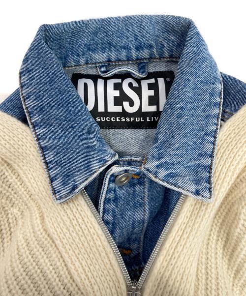 DIESEL（ディーゼル）DIESEL (ディーゼル) ニットドッキングデニムジャケット インディゴ サイズ:XSの古着・服飾アイテム