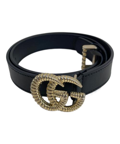 GUCCI（グッチ）GUCCI (グッチ) ベルト ブラック×ゴールドの古着・服飾アイテム