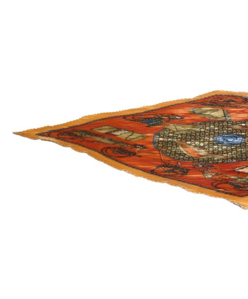 HERMES（エルメス）HERMES (エルメス) プリーツカレ オレンジの古着・服飾アイテム