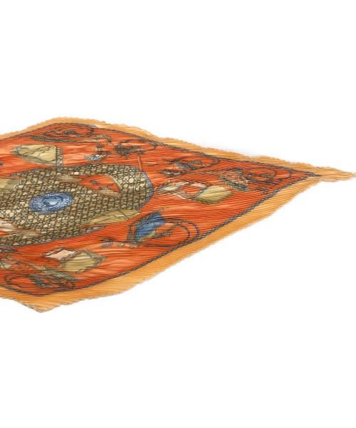 HERMES（エルメス）HERMES (エルメス) プリーツカレ オレンジの古着・服飾アイテム