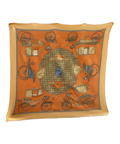 HERMES（エルメス）HERMES (エルメス) プリーツカレ オレンジの古着・服飾アイテム