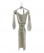 ANDMARYアンドマリー）の古着「Lace Knit Long Dress」｜アイボリー