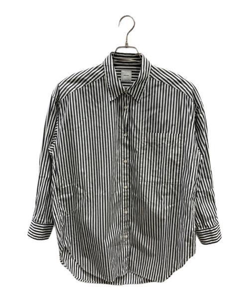Spick and Span（スピックアンドスパン）Spick and Span (スピックアンドスパン) 50コットンオーバーシャツ ホワイト×ブラック サイズ:表記無しの古着・服飾アイテム