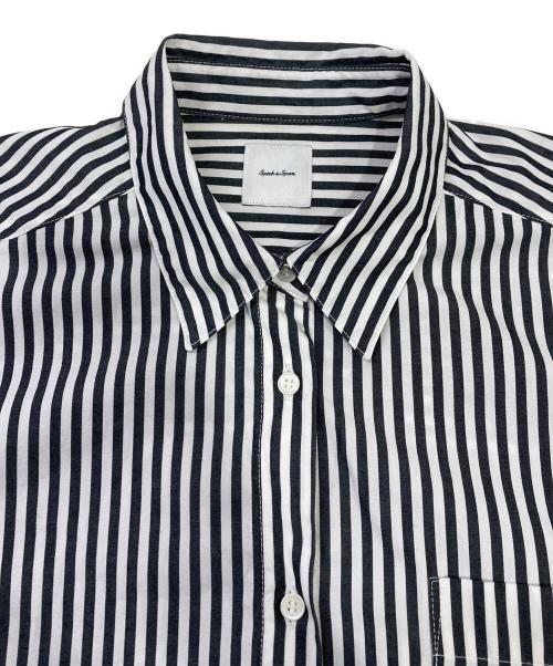 Spick and Span（スピックアンドスパン）Spick and Span (スピックアンドスパン) 50コットンオーバーシャツ ホワイト×ブラック サイズ:表記無しの古着・服飾アイテム