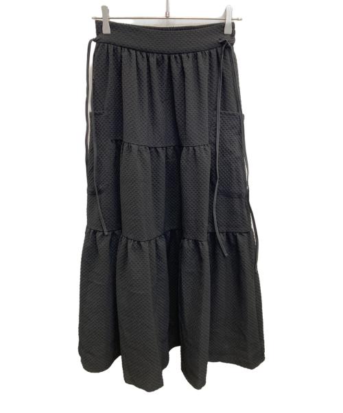 OLLUN（オルン）ollun (オルン) ポコポコティアード スカート ブラック サイズ:F 未使用品の古着・服飾アイテム