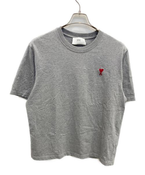 ami（アミ）ami (アミ) ハート刺繍Tシャツ グレー サイズ:Sの古着・服飾アイテム
