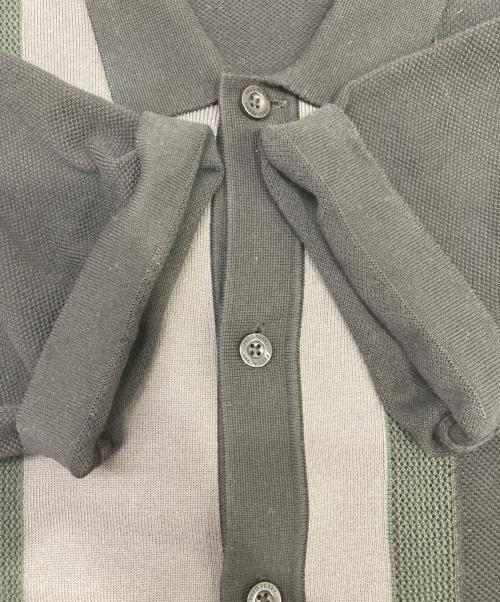 FRED PERRY（フレッドペリー）FRED PERRY (フレッドペリー) ストライプド ニット シャツ ブラック サイズ:Mの古着・服飾アイテム