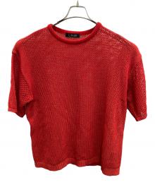 LiNoH（リノー）の古着「CODE YARN MESH S/S KNIT」｜レッド