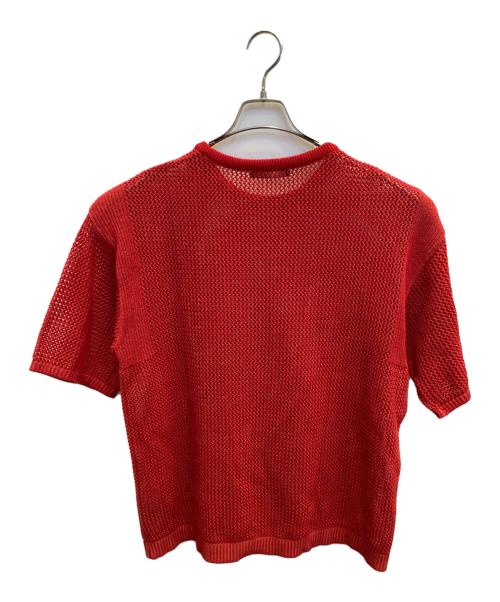 LiNoH（リノー）LiNoH (リノー) CODE YARN MESH S/S KNIT レッド サイズ:１の古着・服飾アイテム