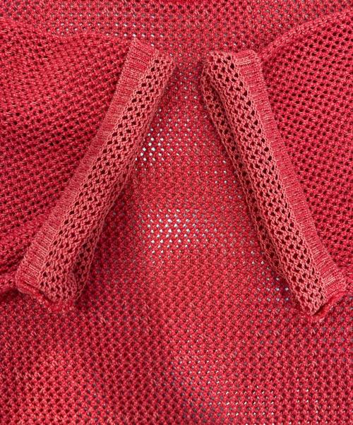 LiNoH（リノー）LiNoH (リノー) CODE YARN MESH S/S KNIT レッド サイズ:１の古着・服飾アイテム