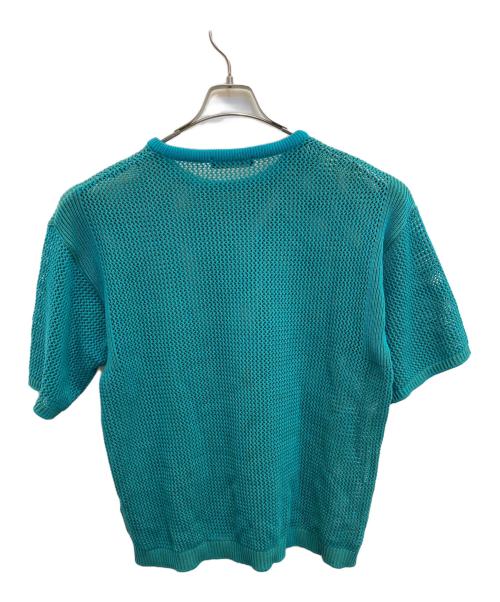 LiNoH（リノー）LiNoH (リノー) CODE YARN MESH S/S KNIT ブルー サイズ:1の古着・服飾アイテム