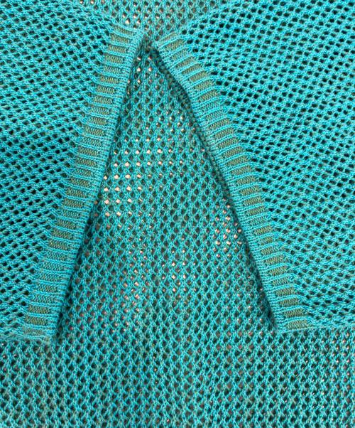 LiNoH（リノー）LiNoH (リノー) CODE YARN MESH S/S KNIT ブルー サイズ:1の古着・服飾アイテム