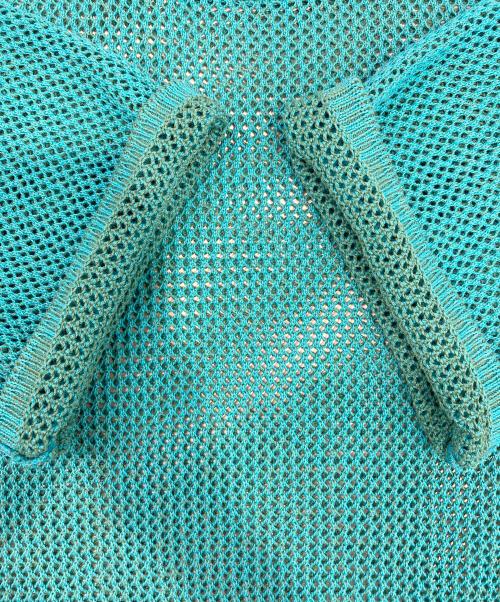 LiNoH（リノー）LiNoH (リノー) CODE YARN MESH S/S KNIT ブルー サイズ:1の古着・服飾アイテム