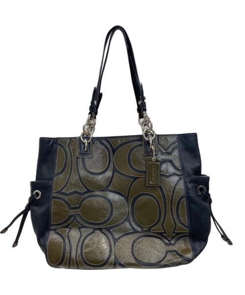 COACH（コーチ）COACH (コーチ) エナメルシグネチャーハンドバッグの古着・服飾アイテム