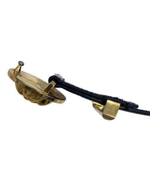 VERSACE（ヴェルサーチェ）VERSACE (ヴェルサーチェ) リスタルゴールドバックル ブラックの古着・服飾アイテム