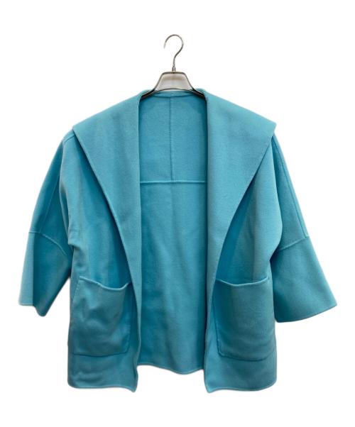 Adam et Rope（アダム エ ロペ）Adam et Rope (アダム エ ロペ) Super120’s ウールリバーハーフコート スカイブルー サイズ:なしの古着・服飾アイテム