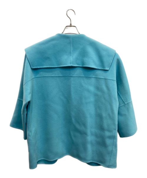 Adam et Rope（アダム エ ロペ）Adam et Rope (アダム エ ロペ) Super120’s ウールリバーハーフコート スカイブルー サイズ:なしの古着・服飾アイテム