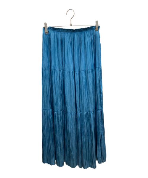 Spick and Span（スピック＆スパン）Spick and Span (スピックアンドスパン) ティアードプリーツスカート ブルー サイズ:FREEの古着・服飾アイテム