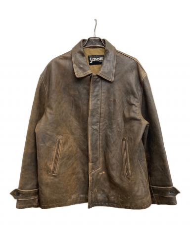 中古・古着通販】Schott (ショット) レザージャケット ブラウン サイズ