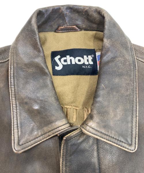 Schott（ショット）Schott (ショット) レザージャケット ブラウン サイズ:XXLの古着・服飾アイテム