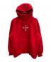 SUPREME（シュプリーム）の古着「cross box logo hooded sweatshirt」｜レッド
