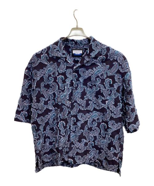 MAISON SPECIAL（メゾンスペシャル）MAISON SPECIAL (メゾンスペシャル) ペイズリーカットジャガードプライムオーバーオープンカラーショートスリーブシャツ ネイビー サイズ:2の古着・服飾アイテム