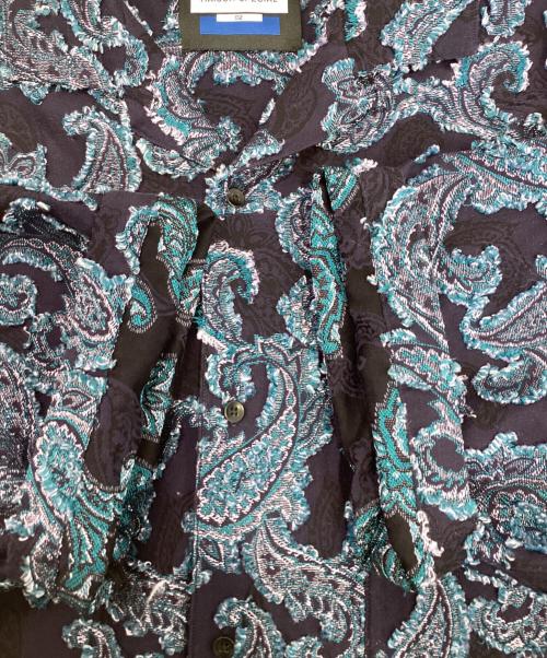 MAISON SPECIAL（メゾンスペシャル）MAISON SPECIAL (メゾンスペシャル) ペイズリーカットジャガードプライムオーバーオープンカラーショートスリーブシャツ ネイビー サイズ:2の古着・服飾アイテム