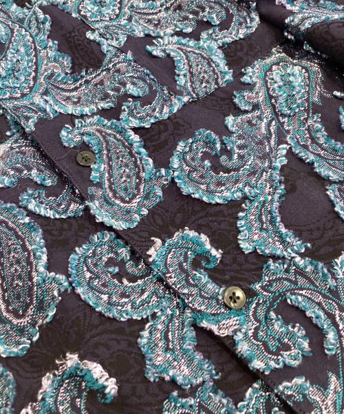 MAISON SPECIAL（メゾンスペシャル）MAISON SPECIAL (メゾンスペシャル) ペイズリーカットジャガードプライムオーバーオープンカラーショートスリーブシャツ ネイビー サイズ:2の古着・服飾アイテム