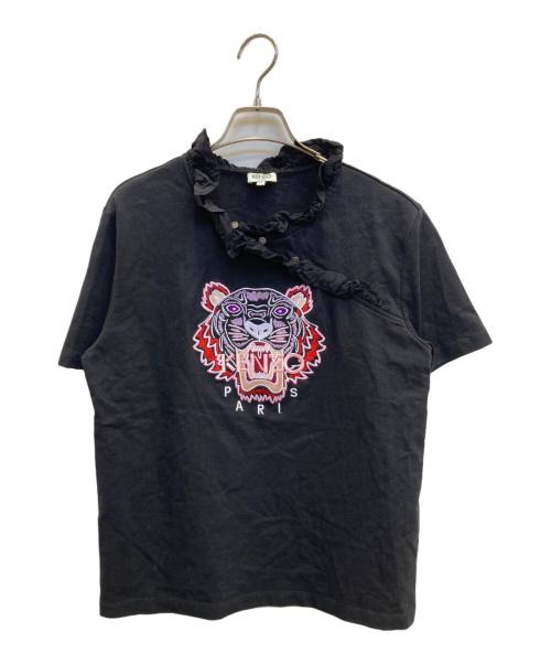KENZO（ケンゾー）KENZO (ケンゾー) フリルロゴ刺繍Tシャツ ブラック サイズ:Mの古着・服飾アイテム
